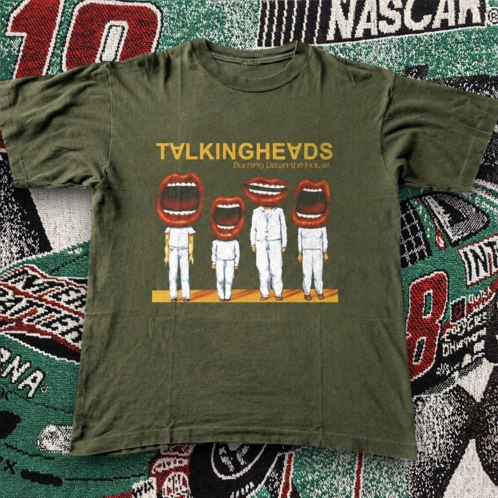 Talking Heads Mouth Graphic Tee Military Green Unisex